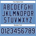 Custom Team Name and Number Personalized Light Blue Navy-White Performance T-Shirt Personalized Light Blue Navy-White Performance