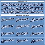 Custom Team Name and Number Personalized Light Blue Navy-White Performance T-Shirt Personalized Light Blue Navy-White Performance