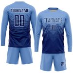 Custom Soccer Jersey with Personalized Name and Number - Light Blue Navy-White Sublimation Team Uniform Personalized Light