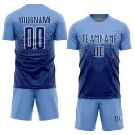 Custom Soccer Jersey with Personalized Name and Number - Light Blue Navy-White Sublimation Team Uniform Personalized Light