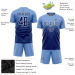 Custom Soccer Jersey with Personalized Name and Number - Light Blue Navy-White Sublimation Team Uniform Personalized Light