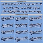 Custom Team Name and Number Unisex Softball Jersey - Light Blue Navy White Two-Button Design Personalized Light Blue Navy-White