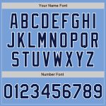 Custom Team Name and Number Unisex Softball Jersey - Light Blue Navy White Two-Button Design Personalized Light Blue Navy-White