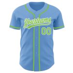 Personalized Light Blue Green White Authentic Baseball Jersey for Sports Fans Personalized Light Blue Neon Green-White Authentic