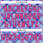 Custom Name and Number Bomber Jacket for Teams - Light Blue Neon Pink Thunder Blue-Cream Check Board 3D Pattern Design Full-Snap Varsity