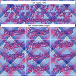Custom Name and Number Bomber Jacket for Teams - Light Blue Neon Pink Thunder Blue-Cream Check Board 3D Pattern Design Full-Snap Varsity