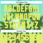 Custom Name Number Hawaii Palm Trees Baseball Jersey Light Blue Neon Yellow-White 3D Pattern Design Personalized Light Blue