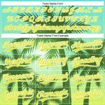 Custom Name Number Hawaii Palm Trees Baseball Jersey Light Blue Neon Yellow-White 3D Pattern Design Personalized Light Blue