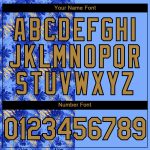 Personalized Light Blue Tropical Hawaii Palm Leaves 3D Baseball Jersey - Authentic Old Gold and Black Design Personalized