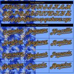 Personalized Light Blue Tropical Hawaii Palm Leaves 3D Baseball Jersey - Authentic Old Gold and Black Design Personalized