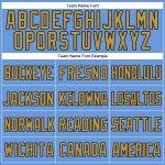 Personalized Custom Name and Number Light Blue Baseball Jersey - Authentic Old Gold-Black Mesh Throwback Personalized Light