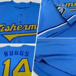 Personalized Light Blue Old Gold Baseball Jersey - Royal Authentic Design Personalized Light Blue Old Gold-Royal Authentic
