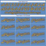 Personalized Light Blue Old Gold Baseball Jersey - Royal Authentic Design Personalized Light Blue Old Gold-Royal Authentic