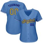 Personalized Light Blue Old Gold Baseball Jersey - Royal Authentic Design Personalized Light Blue Old Gold-Royal Authentic