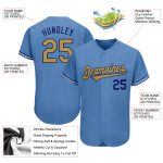Personalized Light Blue Old Gold Baseball Jersey - Royal Authentic Design Personalized Light Blue Old Gold-Royal Authentic