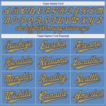 Personalized Custom Name and Number Light Blue Old Gold-Royal Baseball Jersey Personalized Light Blue Old Gold-Royal Authentic