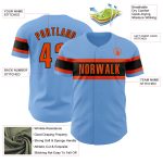 Personalized Light Blue Orange Black Baseball Jersey - Authentic Sports Apparel Personalized Light Blue Orange-Black Authentic