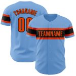 Personalized Light Blue Orange Black Baseball Jersey - Authentic Sports Apparel Personalized Light Blue Orange-Black Authentic