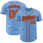 Custom Name Number Blue Orange Black Baseball Jersey - Personalized Authentic Team Jersey Personalized Light Blue Orange-Black