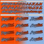 Custom Name and Number Authentic Gradient Baseball Jersey - Personalized Light Blue and Orange-Black Fashion Jersey Personalized