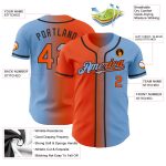 Custom Name and Number Authentic Gradient Baseball Jersey - Personalized Light Blue and Orange-Black Fashion Jersey Personalized