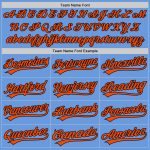 Custom Light Blue Orange-Black Baseball Jersey with Personalized Name & Number - Authentic Throwback Style Personalized Light