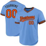 Custom Light Blue Orange-Black Baseball Jersey with Personalized Name & Number - Authentic Throwback Style Personalized Light