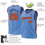 Light Blue Orange Black Personalized Throwback Basketball Jersey Authentic Personalized Light Blue Orange-Black Authentic