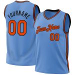 Light Blue Orange Black Personalized Throwback Basketball Jersey Authentic Personalized Light Blue Orange-Black Authentic