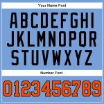 Custom Personalized Basketball Jersey - Light Blue Orange-Black Throwback with Custom Name & Number Personalized Light Blue