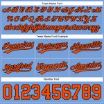 Personalized Light Blue Basketball Shorts - Orange Black Authentic Throwback Style Personalized Light Blue Orange-Black Authentic