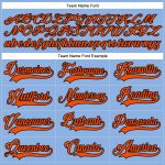 Custom Name and Number Hockey Jersey - Personalized Light Blue and Orange-Black Lace Neck Team Apparel Personalized Light