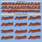 Custom Name and Number Authentic Baseball Jersey - Light Blue with Orange and Black Lines Personalized Light Blue Orange-Black