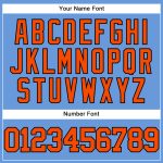 Personalized Light Blue Orange Black Mesh Baseball Jersey - Authentic Throwback Style Personalized Light Blue Orange-Black