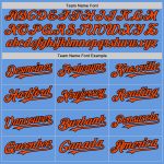 Custom Light Blue Orange-Black Mesh Baseball Jersey with Personalized Name and Number - Authentic Throwback Team Style Personalized
