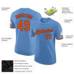 Custom Team Performance T-Shirt with Personalized Name & Number - Light Blue Orange-Black Personalized Light Blue Orange-Black