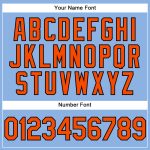 Custom Name Number Performance Golf Polo Shirt Light Blue Orange Black Personalized Light Blue Orange-Black Performance Vapor