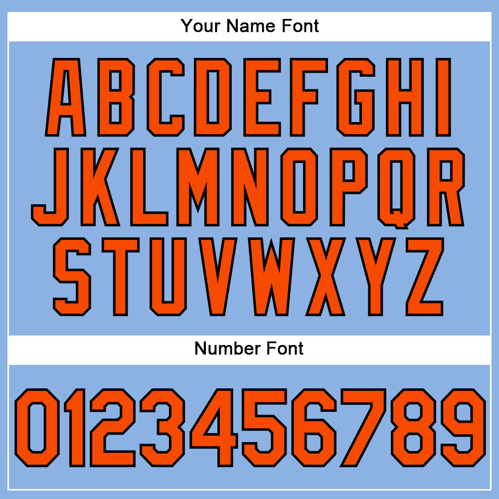 Personalized Light Blue Orange-Black Performance Vapor Golf Polo Shirt Team Custom Name and Number Custom Name Number Performance Golf Polo Shirt Light Blue Orange Black Personalized Light Blue Orange-Black Performance Vapor - Image 5