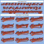 Custom Name and Number Orange Blue Pinstripe Authentic Baseball Jersey - Personalized Navy Team Jersey Personalized Light