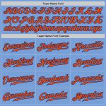 Custom Name and Number Baseball Jersey - Light Blue Orange Pinstripe Authentic Royal Team Gear Personalized Light Blue Orange