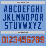 Custom Name and Number Baseball Jersey - Light Blue Orange Pinstripe Authentic Royal Team Gear Personalized Light Blue Orange