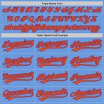 Personalized Custom Name Number Baseball Jersey Light Blue Orange Purple Authentic Throwback Personalized Light Blue Orange-Purple