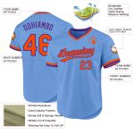 Personalized Custom Name Number Baseball Jersey Light Blue Orange Purple Authentic Throwback Personalized Light Blue Orange-Purple