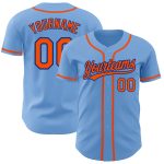 Personalized Light Blue Orange-Royal Baseball Jersey for Adults - Custom Authentic Style Personalized Light Blue Orange-Royal