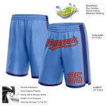 Custom Name Number Basketball Shorts in Light Blue Orange-Royal - Authentic Team Gear Personalized Light Blue Orange-Royal