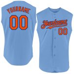 Personalized Light Blue Orange-Royal Authentic Baseball Jersey for Men - Sleeveless Design Personalized Light Blue Orange-Royal