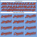 Custom Name and Number Authentic Sleeveless Baseball Jersey - Light Blue Orange-Royal Personalized Light Blue Orange-Royal