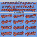 Custom Name and Number Authentic Throwback Baseball Jersey - Light Blue Orange-Royal Team Jersey Personalized Light Blue
