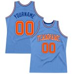 Light Blue Orange-Royal Personalized Throwback Basketball Jersey - Authentic Design Personalized Light Blue Orange-Royal