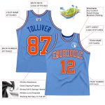 Light Blue Orange-Royal Personalized Throwback Basketball Jersey - Authentic Design Personalized Light Blue Orange-Royal